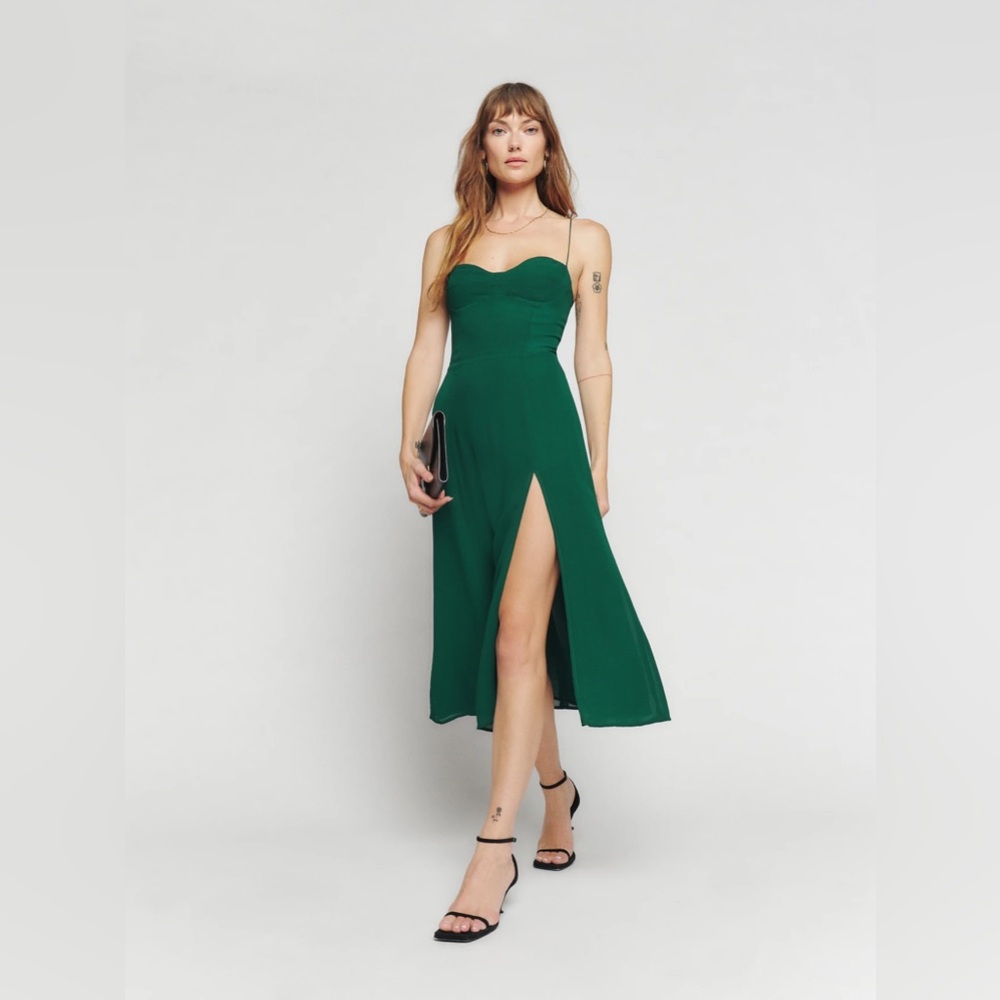 Reformation Juliette Dress Emerald